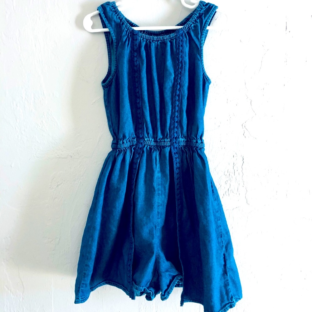 Girls Blue Jean Romper